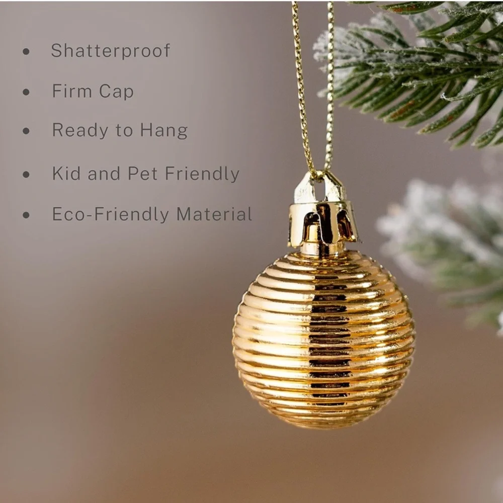 NEW Christmas Ornaments 49 Ornaments Gold Color Scheme Christmas Baubles - Picture 2 of 13